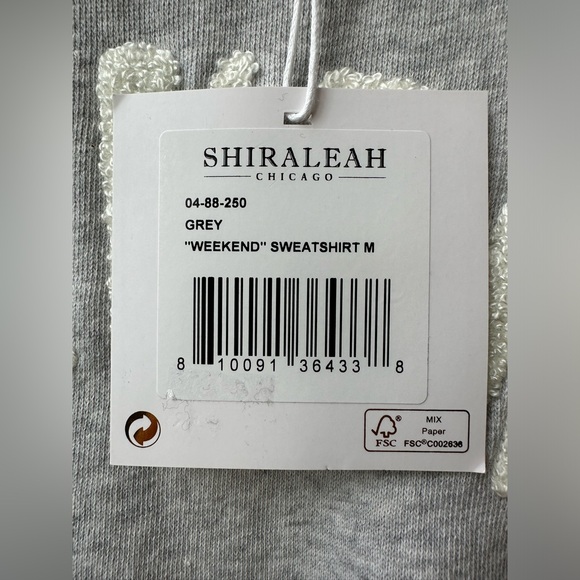 Shiraleah 100% Cotton Fleece “Weekend” Sweatshirt - Light Heather Grey - Medium - Picture 7 of 8